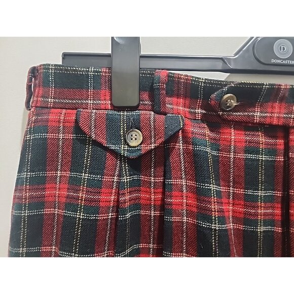 NWOT Golf Red Plaid HUNTINGTON Scotlandish Pattern Dress Pants Wool 40 X28 Santa - Picture 3 of 9